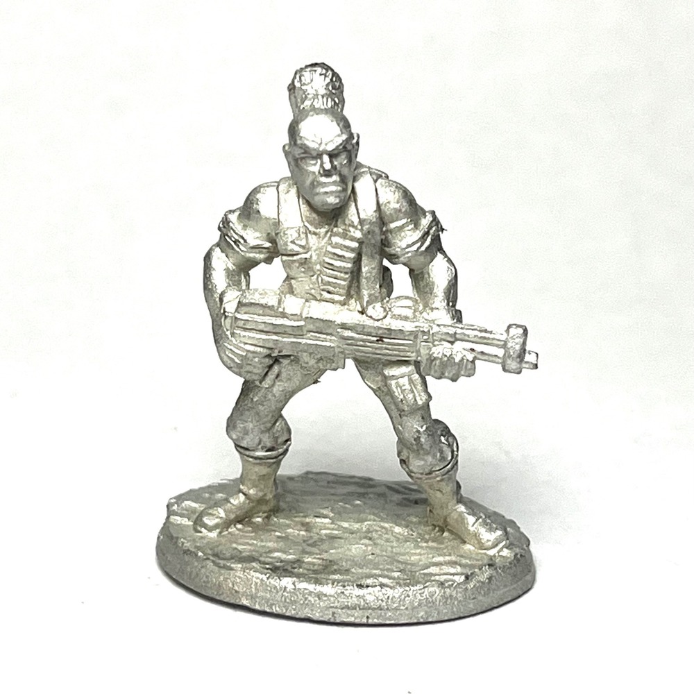 1995 Ral Partha Shadowrun Cyberpunk Metal Miniature Figure D&D Warrior Mohawk